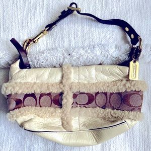 Coach Faux Fur and Logo Purse